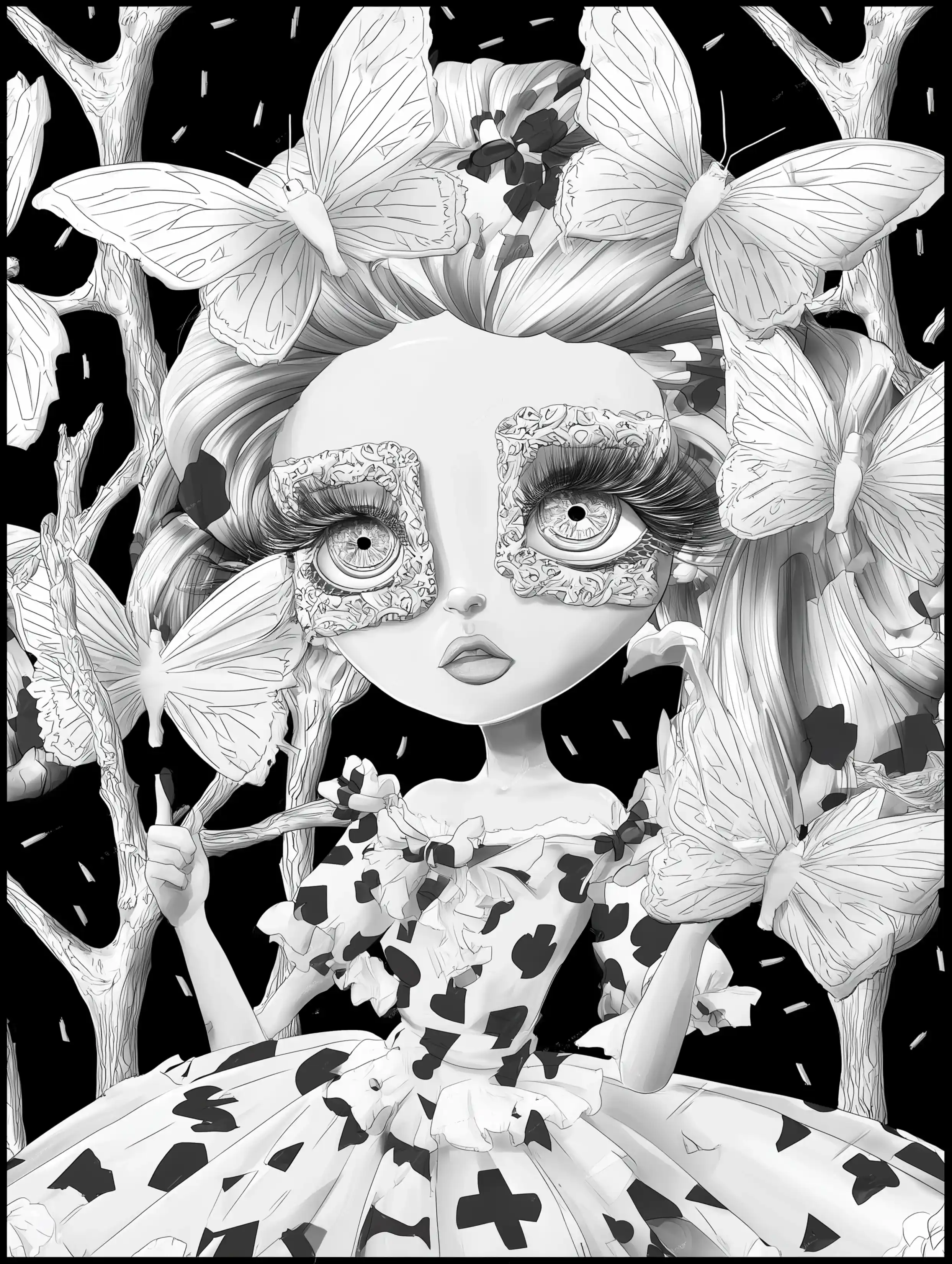 Free ballerina coloring page for adults featuring fantasy ballerina coloring page